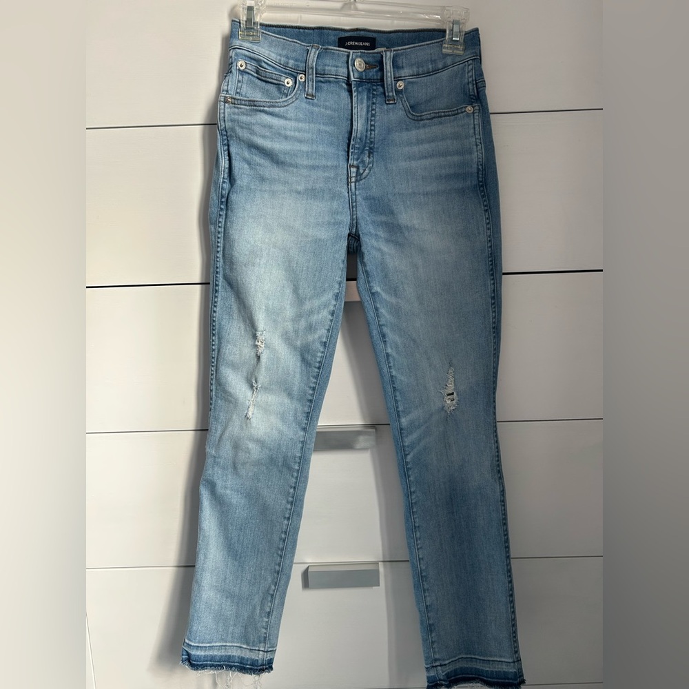 J CREW Vintage Straight Leg Washed Sky Blue Jeans